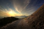una tramonto sulle apuane