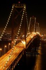 San Francisco-Oakland Bay Bridge by night