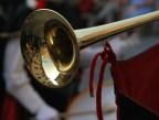 La tromba di una banda di paese con gli sbandieratori.
Si muoveva tutto in fretta, percui avevo molte difficolt
Questa perlomeno sembra a fuoco
