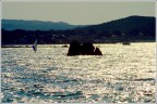 Mare, scogli e luci. Sardegna.
Diapositiva del 1980.
Album: Vecchi ricordi.
