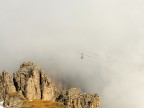 Salita al Sass Pordoi coperta dalle nubi