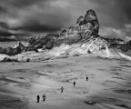 Le tre Cime di Lavaredo viste dal monte Piana. inverno 2012