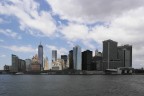 Vista di downtonw dal traghetto per Staten Island
