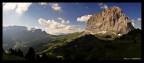 Insieme di 9 foto scattate dall'arrivo della cabinovia Ciampinoi sopra Selva di Val Gardena