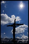 Cristo delle cime di fronte alla cabinovia Ciampinoi (Selva di Val Gardena)