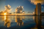 Incredibile alba sul porto di Miami, fotografata durante le vacanze estive 2013.