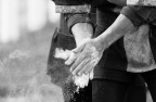 Un momento prima dell'inizio della gara di tiro alla fune durante il Palio di Feltre 2013