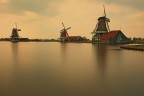 I mulini di Zaanse Schans dopo il tramonto