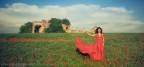 In the fields.