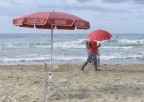 Red umbrellas