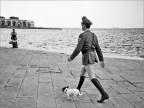 Trieste.Scatto realizzato durante le manifestazioni militari a ricordo dei 100 anni dalla "Grande Guerra".Il piccolo cane seguiva ovunque l'ufficiale e sembrava essere la "mascotte" del reparto.Fotocamera Lomo LC-A,pellicola neg. Kodak 200 iso,Epson V500.