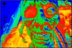 halloween mask, solarization