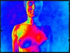 artificial light in the museum, solarized