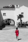 the woman in red