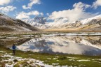 Laghetto pietranzoni al tramonto e la prima neve