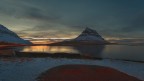 Kirkjufell in blue and red