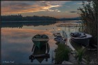 sunset and boats in pusiano