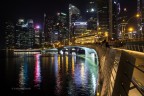 Distretto finanziario di Singapore la sera