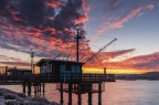 Tramonto rosso sul trabucco..