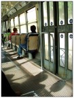 Su un tram a Roma in una bella giornata di inizio autunno.
