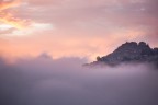 nebbia al tramonto