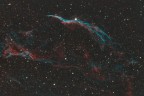 Nebulosa filamentosa o Nebulosa velo dell'ovest - NGC6960
E' una nebulosa visibile nella costellazione del Cigno, distante dalla Terra circa 1470 anni luce. Antico resto di una supernova, insieme alla Nebulosa velo dell'Est forma una sorta di cerchio in espansione con particolarissimi filamenti destinati a disperdersi nel cosmo.
Commenti e critiche sempre graditissimi