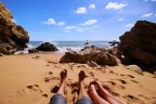 Piccola spiaggia in Algarve , che nel  pomeriggio la marea inghiotte facendola svanire