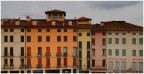 Vista sul lato sud della 'Piazza delle erbe',  dalla Basilica Palladiana. Vicenza, aprile 2025