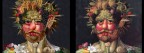 Ho cercato di riprodurre l'opera Vertumn di Arcimboldo.
In rete ci sono innumerevoli immagini di detta opera con colori e tonalit diverse. Per questo motivo, accanto al mio lavoro ho postato l'originale a cui ho fatto riferimento.