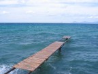 ponte nel  mare di formantera con tempo nuvoloso